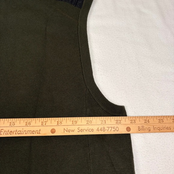 Victorinox Mens XXL Olive Green Knit Vest Full Zip Sleeveless Sweater - Picture 6 of 7